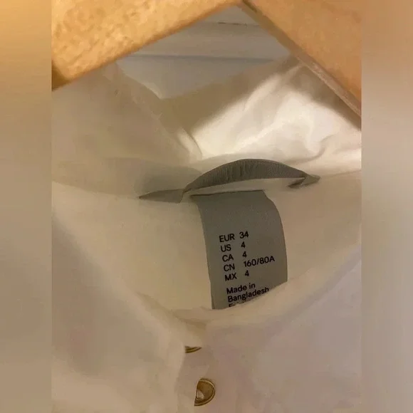 H&M Size  4 white dress shirt - Picture 6 of 8